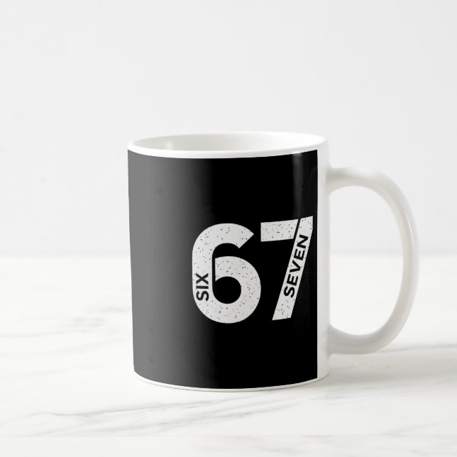 Cool Six Seven Nummer Gen Alpha Slang 6 7 Trendand Kaffemugg (Höger)