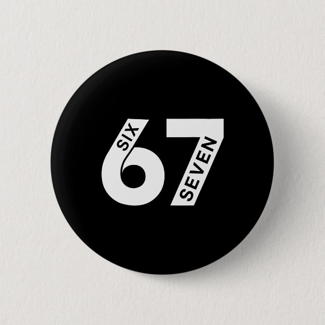 Cool Six Seven Nummer Gen Alpha Slang 6 7 Trendand Knapp (Framsida)