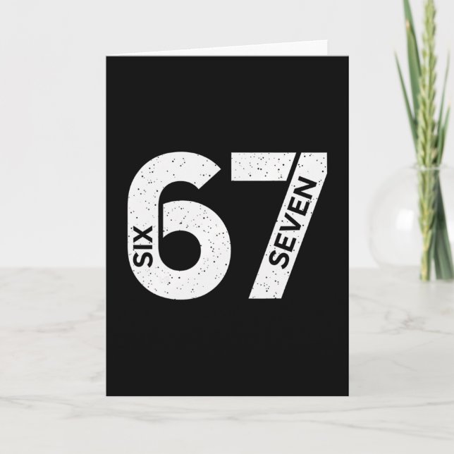 Cool Six Seven Nummer Gen Alpha Slang 6 7 Trendand Kort (Framsida)