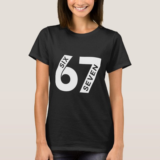 Cool Six Seven Nummer Gen Alpha Slang 6 7 Trendand T Shirt (Framsida)