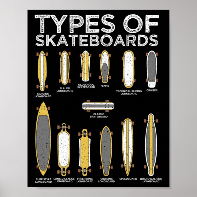 Cool skateboardkonst för män kvinnor skateboardåka poster (Framsidan)