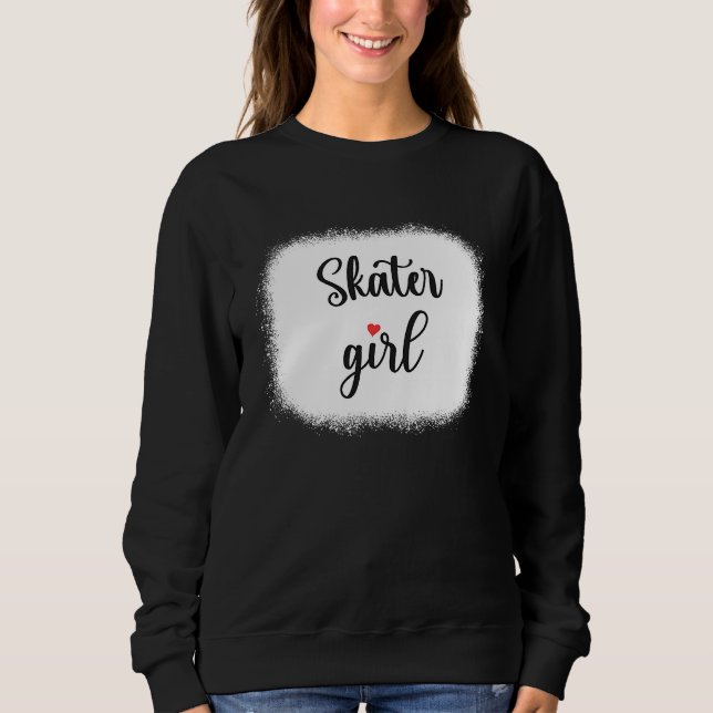 Cool Skater Girl Skating Skateboarding Skateboard T Shirt (Framsida)