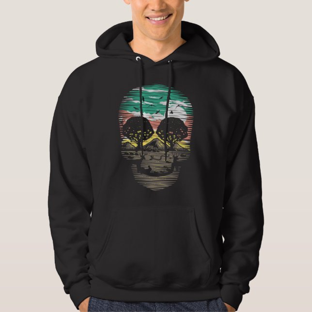 Cool Skeleton of plant nature  Landscape of trees  Hoodie (Framsida)