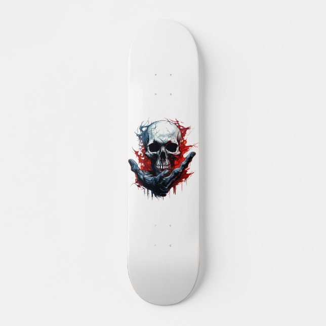 Cool Skull Gothic Mini Skateboard Bräda 18,5 Cm (Framsida)