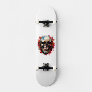 Cool Skull-illustration Mini Skateboard Bräda 18,5 Cm