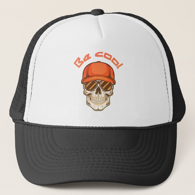 Cool Skull with Cap and Sunglasses Keps (Framsida)