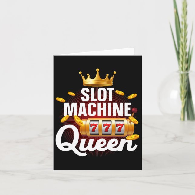 Cool Slot Machine Queen Art för kvinnor tjejer kas Kort (Framsida)