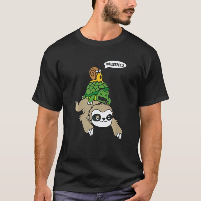 Cool Sloth Sköldpadda och Snigel Löpteam T Shirt (Framsida)