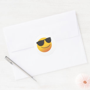 Cool Smiley Klistermärke Rolig Emoji Design