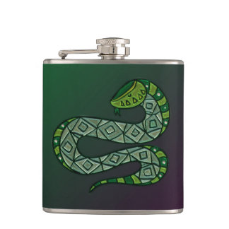 Cool Snake Metalliserad Tribal Art Fickplunta