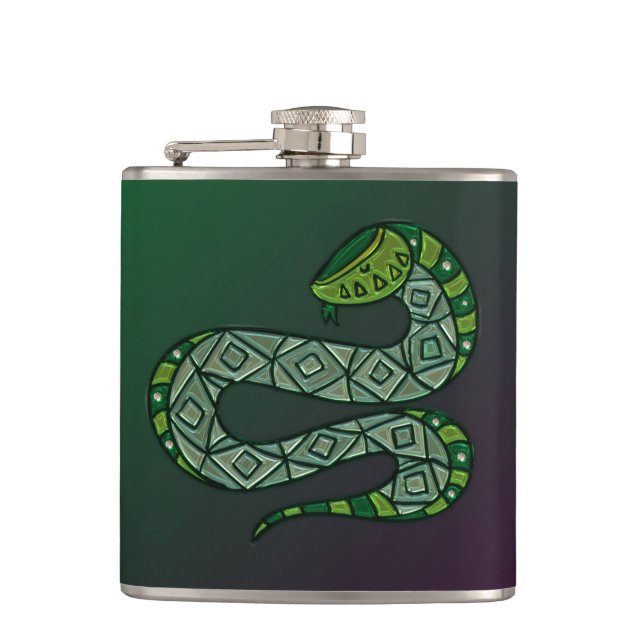 Cool Snake Metalliserad Tribal Art Fickplunta (Framsidan)