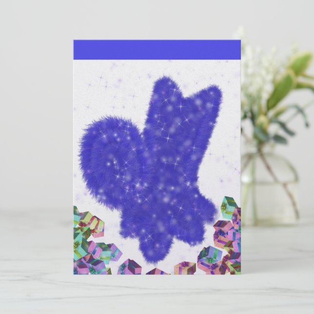 Cool snö hund Nyår  Julkort (Stående Fram)