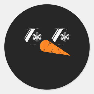 Cool Snömannen Ansikte Glas Jul Xmas Kostym Pojke  Runt Klistermärke