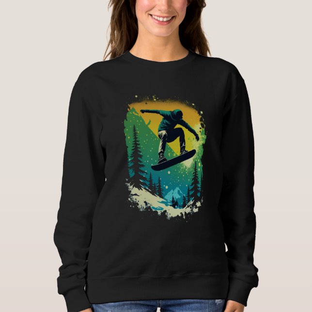 Cool Snowboarder Snowboarding Mountains Ski Men's  T Shirt (Framsida)