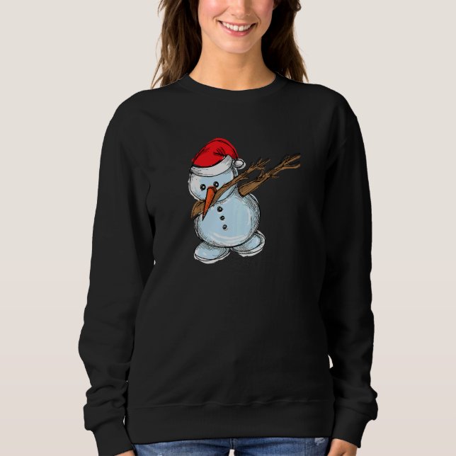 Cool Snowman Dab Dabbing Dancing Christmas Xmas Pa T Shirt (Framsida)
