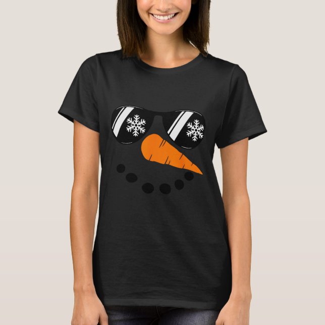 Cool Snowman Face Gles Christmas Xmas Costume Boy  T Shirt (Framsida)