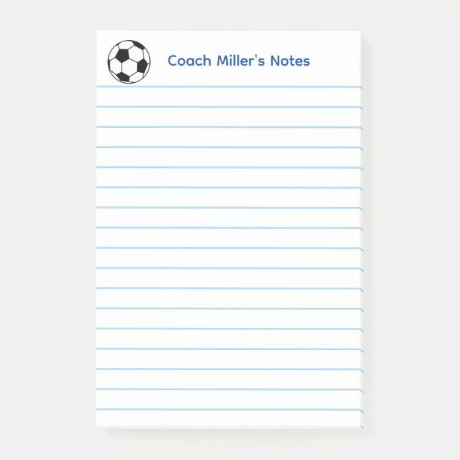 Cool Soccer Coach Lined Custom Post-it Block (Framsida)
