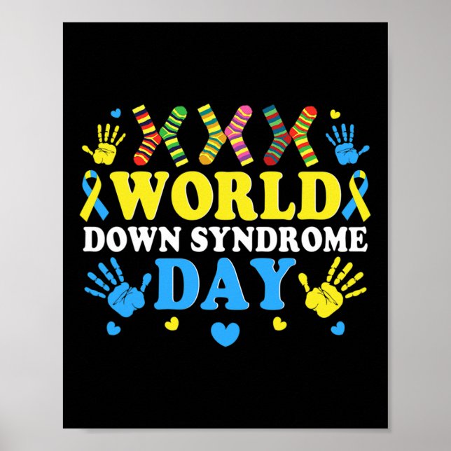 Cool Socks World Downs syndrom medvetenhet Support Poster (Framsidan)