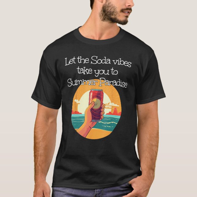 Cool Soda vibe with Sunset in summery Paradise T Shirt (Framsida)
