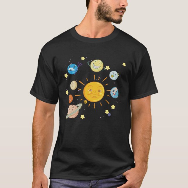 Cool Solar System for Men Women Kids T Shirt (Framsida)