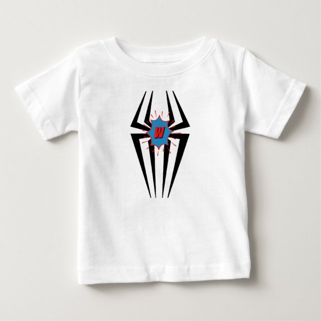 Cool Spider Grafisk Monogram Barn Anpassad T Shirt (Framsida)