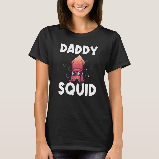 Cool Squid For Men Dad Octopus Biology Sea Animals T Shirt (Framsida)