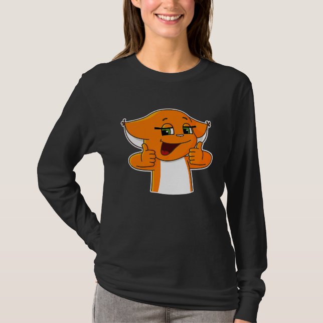 Cool Squirrel Holding Thumbs Up T Shirt (Framsida)
