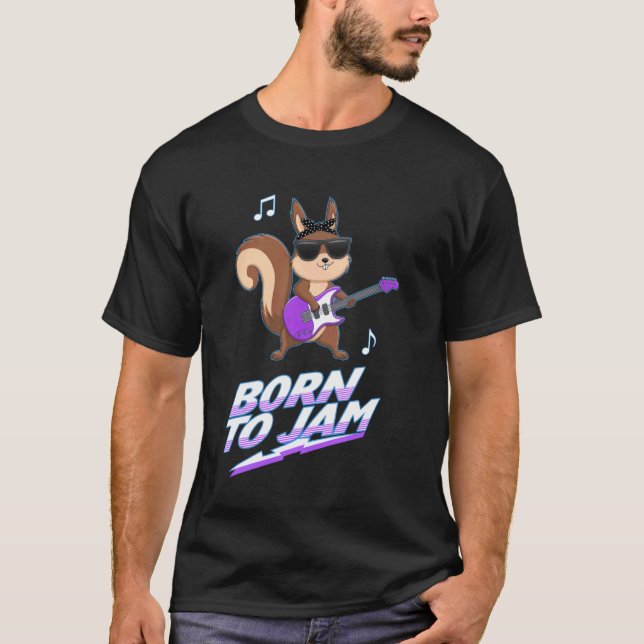 Cool Squirrel Rockstjärna T Shirt (Framsida)