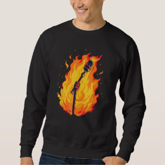 Cool standing Microphone for Sound and Singer Lång Ärmad Tröja