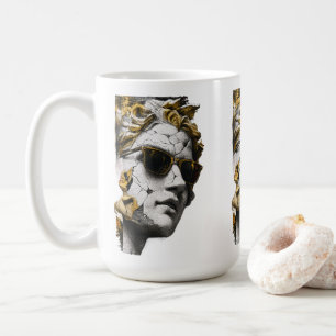 Cool staty med solglasögon – gammal visdom moderni kaffemugg