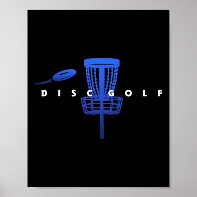 Cool Stiliserad Discgolf Med Korg Och Disc - Dis Poster (Framsidan)