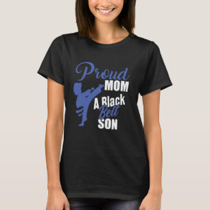 Cool stolt mamma svart bälte son mors dag Karate T Shirt