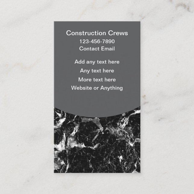 Cool Stone Look Vertical Business Cards Visitkort (Framsida)