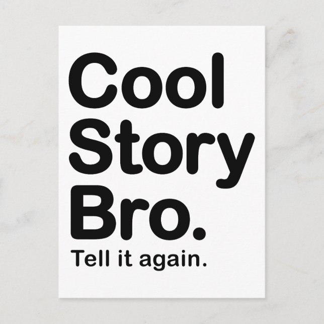 Cool Story Bro. Vykort (Framsida)
