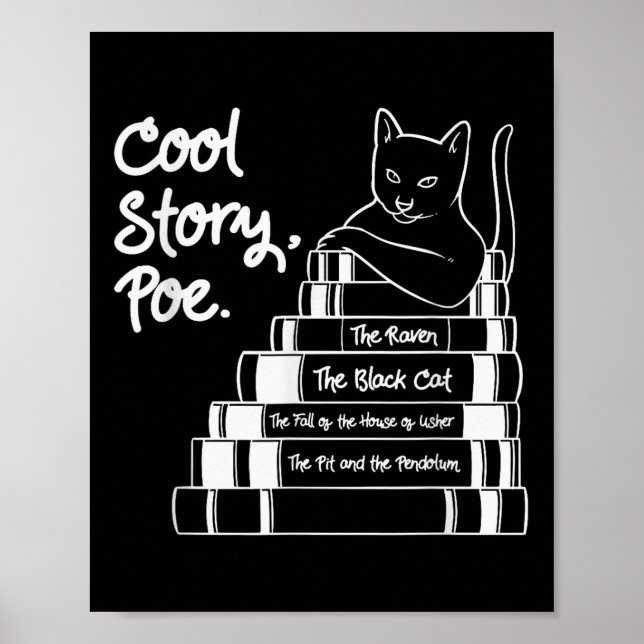 Cool Story Poe Black Cat Edgar Allan Poe Poster (Framsidan)