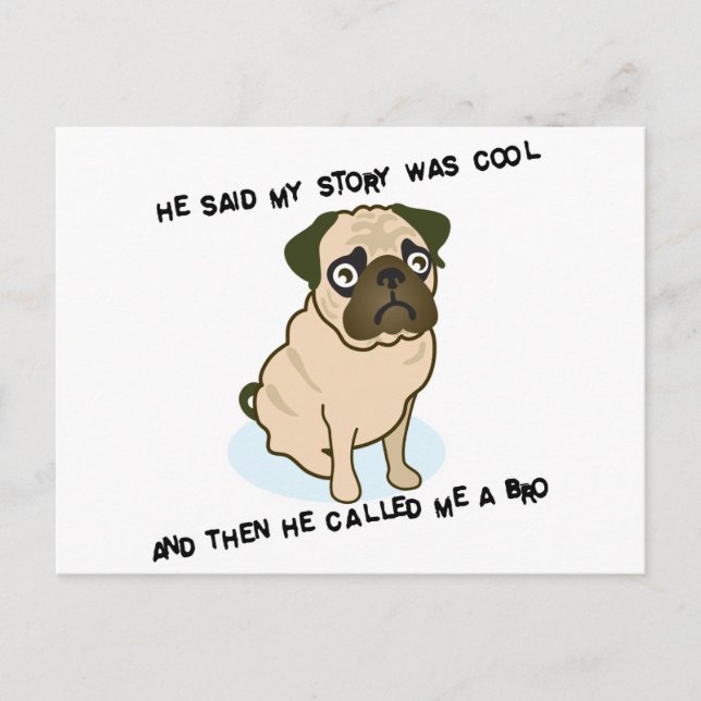Cool Story Pug Vykort (Framsida)