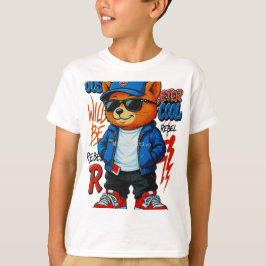 Cool Street Bear Solglasögon Denim Jacka Barn T Shirt