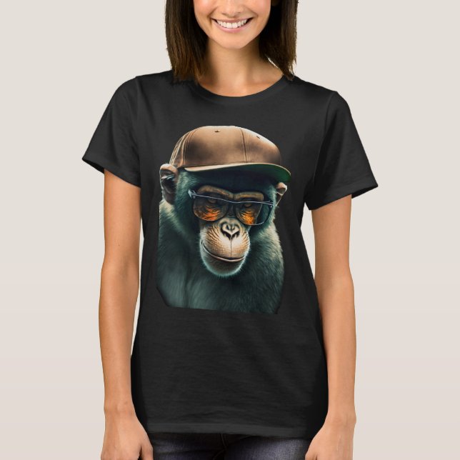 Cool Street Wear Chimp T Shirt (Framsida)