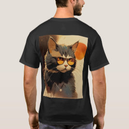 Cool Streetwear Graffiti Cat with Sunglasses Graph T Shirt