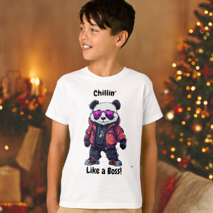 Cool Streetwear Panda Redigerbar Text Urban Teckna T Shirt