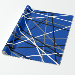 Cool Striped Guitar Blue Gray White Black Presentpapper