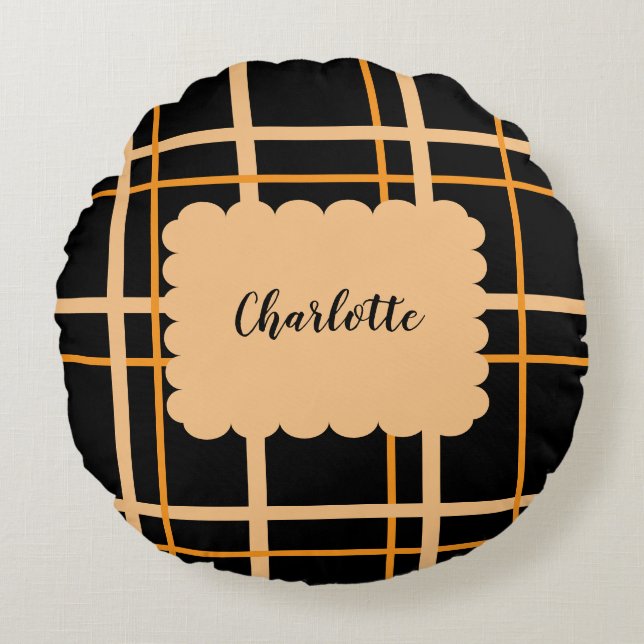 Cool Striped Pattern Rund Kudde (Framsidan)