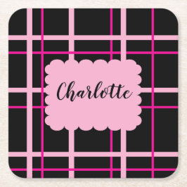 Cool Striped Pattern Underlägg Papper Kvadrat