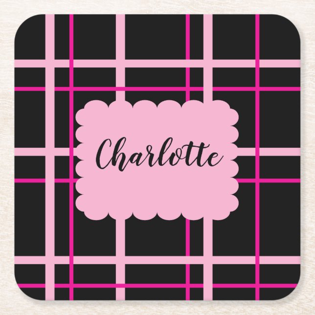 Cool Striped Pattern Underlägg Papper Kvadrat (Framsidan)