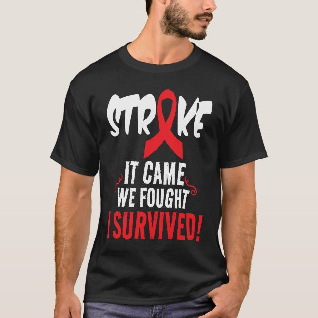Cool Stroke I Survived Stroke Awareness Stroke Pat T Shirt (Framsida)