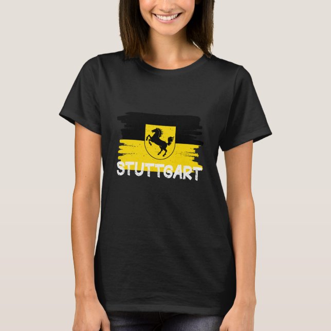 Cool Stuttgart Flag T Shirt (Framsida)