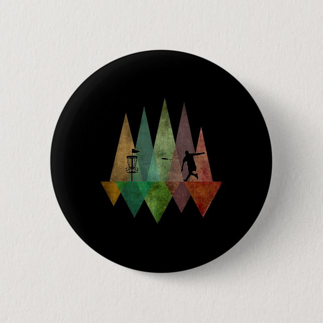 Cool Styliserad Geometrisk Discgolf  Knapp (Framsida)