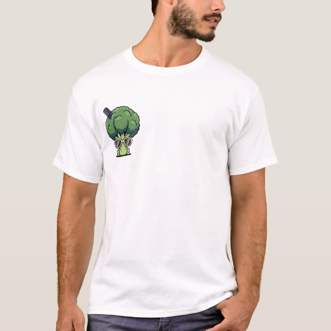 Cool Stylish Broccoli Character With Sunglasses T Shirt (Framsida)