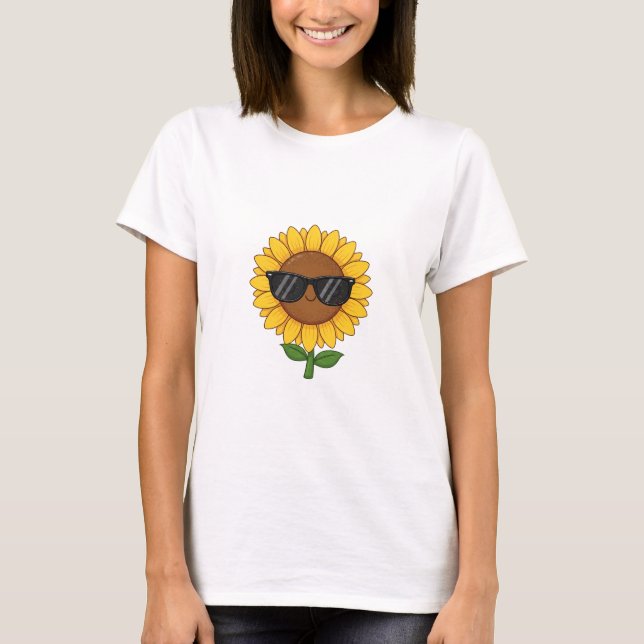 Cool Sunflower Vibes T Shirt (Framsida)
