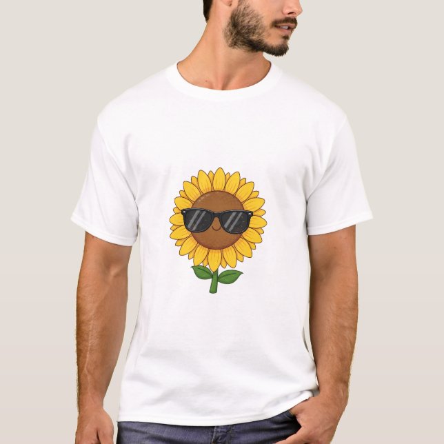 Cool Sunflower Vibes T Shirt (Framsida)